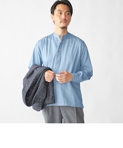 【SHIPS別注】Salvatore Piccolo: シャンブレー プルオーバー バンド シャツ
