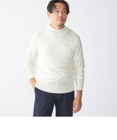 SHIPS:〈手洗い可能〉9ゲージ コンフォート モックネック プルオーバー ニット