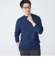 SHIPS:〈手洗い可能〉9ゲージ コンフォート モックネック プルオーバー ニット