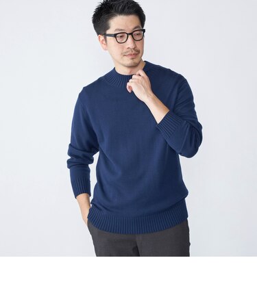 SHIPS:〈手洗い可能〉9ゲージ コンフォート モックネック プルオーバー ニット
