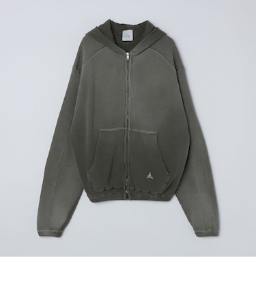 ROA: BEE SUN FADED WAFFLE ZIP UP HOODIE