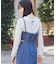 リボンプリントシアープルオーバー