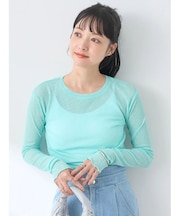 シアーリブロゴ刺繍プルオーバー