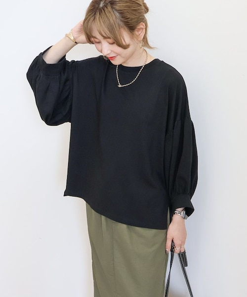 ドルマンギャザースリーブカットプルオーバー｜アース