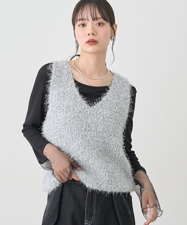 ポンポンヤーンベスト