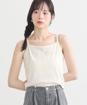 ダブルストラップパターンメッシュキャミソール