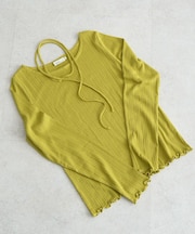 チェーンリブホルターネックプルオーバー