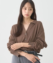 袖口スリットスキッパーカーディガン