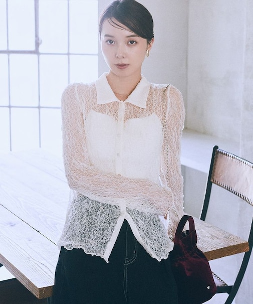 ストレッチレースシャツ