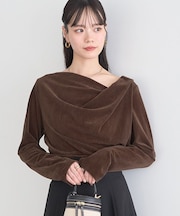 シアーベロアドレープネックプルオーバー