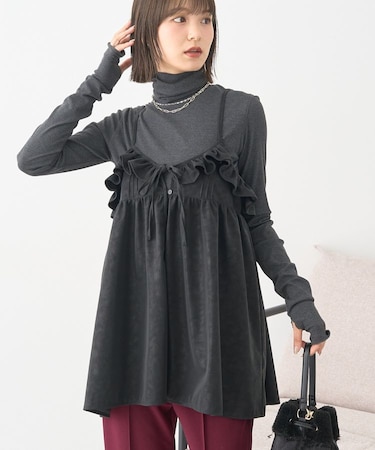 フェイクレザーキャミチュニック