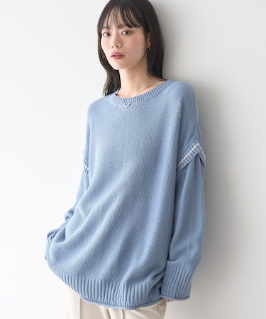 アンチピリングC/A選べる丈配色ニット