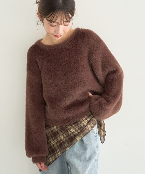 Wフェイスシャギープルオーバー