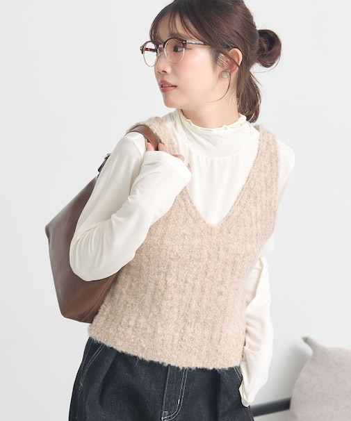 MIXカラーブークレニットビスチェ