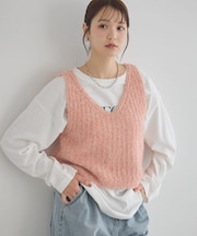 MIXカラーブークレニットビスチェ