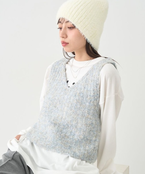 MIXカラーブークレニットビスチェ