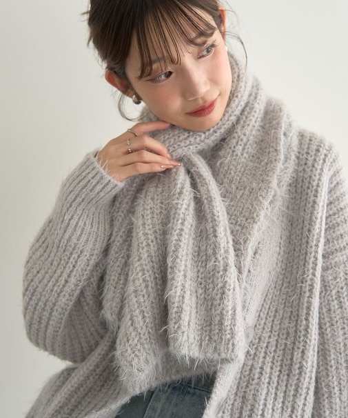 カラーミックスシャギーマフラー