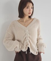 フロントシャーリングニットプルオーバー