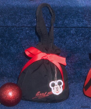 Disney/ミッキーチャーム付きリボン巾着