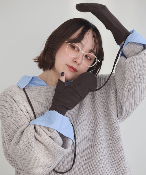 チャーム付きニットミトン