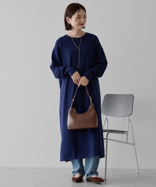 バイパチボックスニットワンピース<静電気軽減>