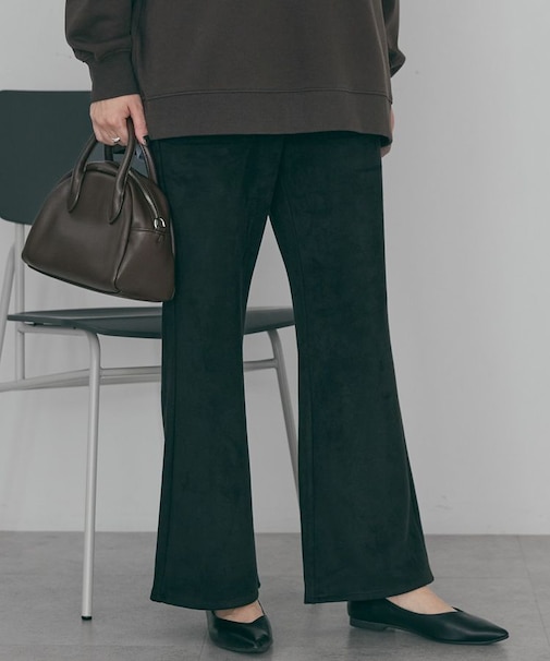 ヌバック調ベイカーフレアパンツ