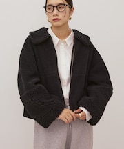 衿付きボアブルゾン