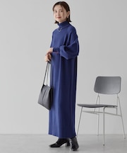 バイパチモックネックニットワンピース＜静電気軽減＞