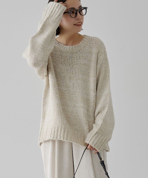 メランジルーズニットプルオーバー