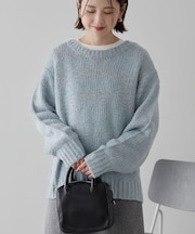 メランジルーズニットプルオーバー