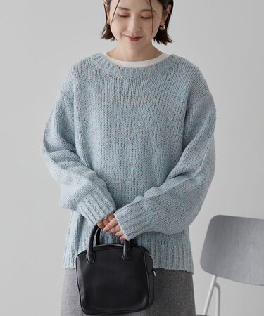 メランジルーズニットプルオーバー
