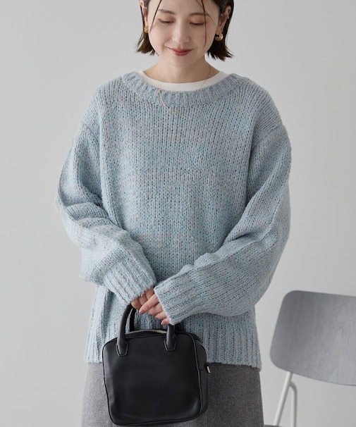 メランジルーズニットプルオーバー