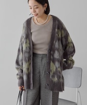 ニュアンス柄ニットカーディガン