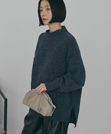 ベロアモールニットプルオーバー