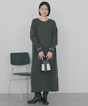 スムース起毛ボックスシルエットワンピース