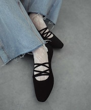 レースアップニットバレーシューズ