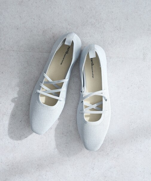 レースアップニットバレーシューズ