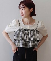 アソートチェックティアードビスチェ