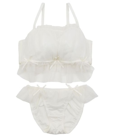 【EFカップ】girly frill tulle  ブラ＆ショーツ