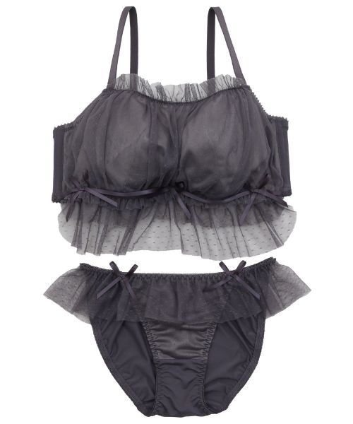 EFカップ】girly frill tulle ブラ＆ショーツ｜パリーゼの通販