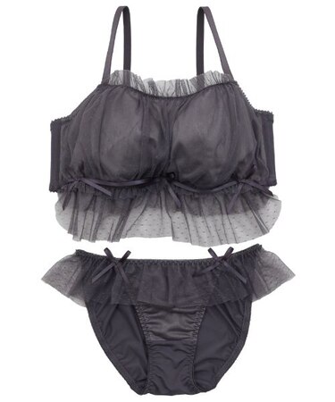 【EFカップ】girly frill tulle  ブラ＆ショーツ