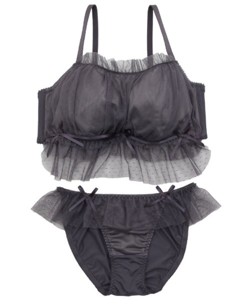 【EFカップ】girly frill tulle  ブラ＆ショーツ