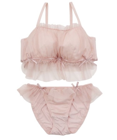 【EFカップ】girly frill tulle  ブラ＆ショーツ