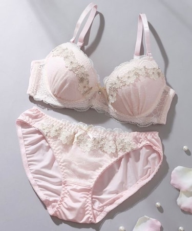 お花ケミカルソフトワイヤーブラ＆ショーツ