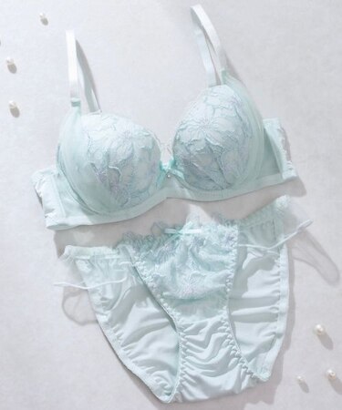 【EFカップ】線書き刺しゅうソフトワイヤーブラ＆ショーツ