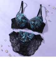 【A～Fカップ】大花レース モールドカップブラ＆ショーツ
