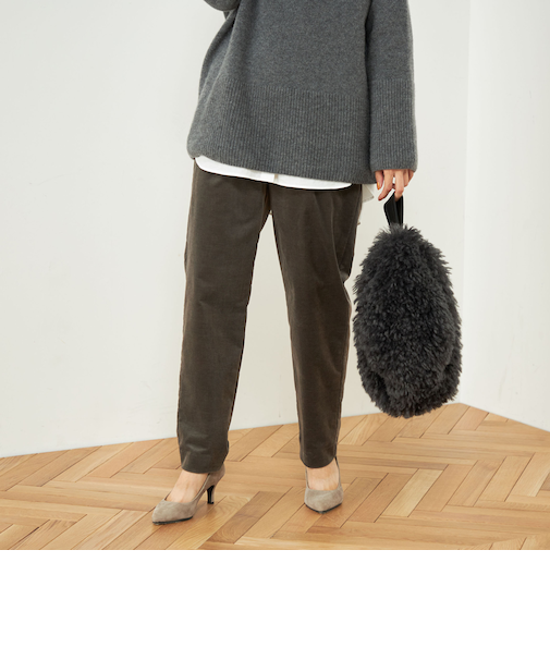 <2nd NOLLEY'S>ウォッシャブルライトコーデュロイイージーテーパードパンツ