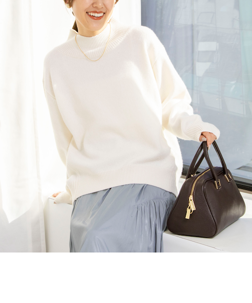 <NOLLEY’S>《全骨格対応》カシミヤ混MUSICハイネックプルオーバーニット 24AW