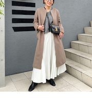 ＜NOLLEY’S＞ノーカラーシャギーコート