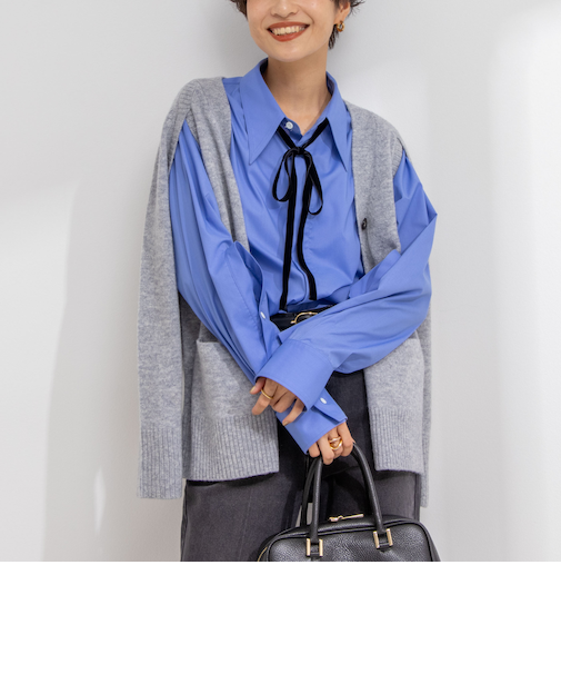 <Rie Miller>《手洗い可能》2WAY Vネックカーディガン